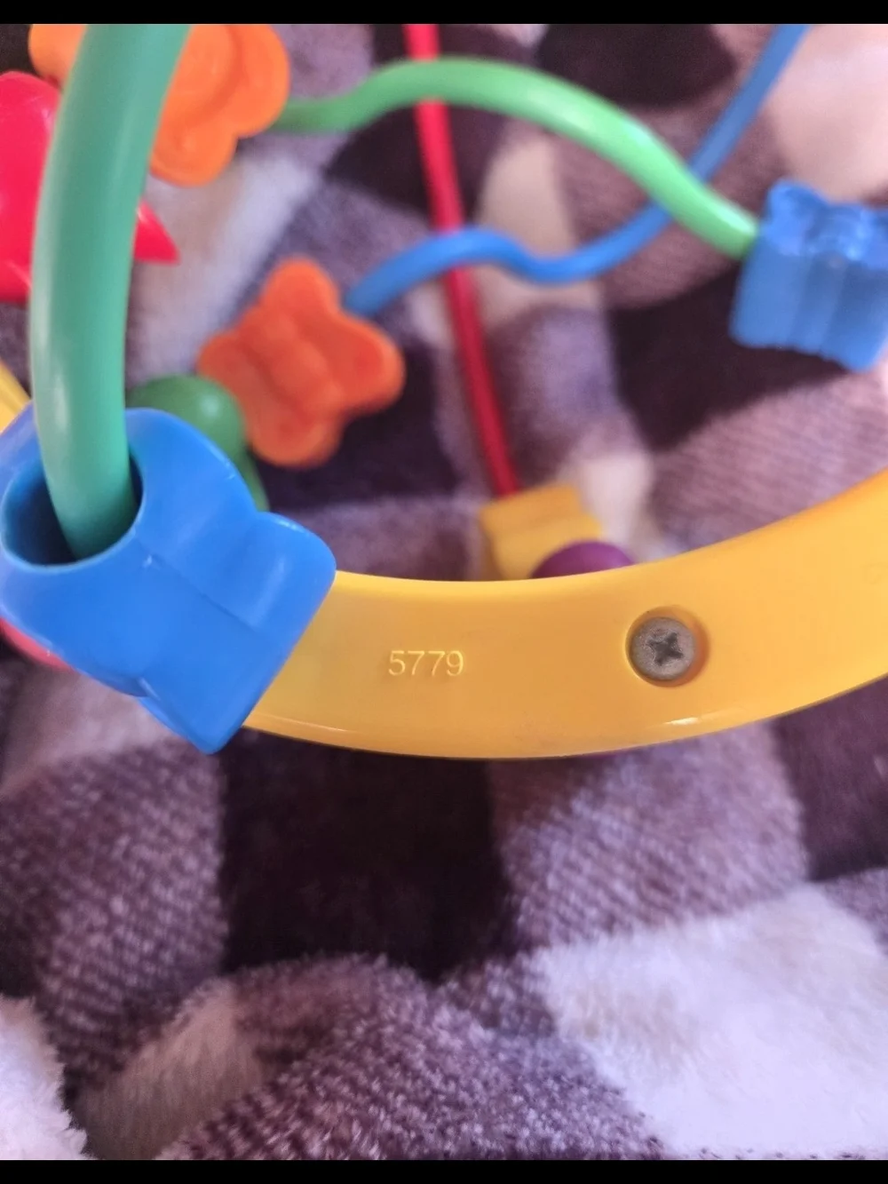 Fisher-Price Vintage 1995 Colorful Bead Maze Ring Toy-EUC